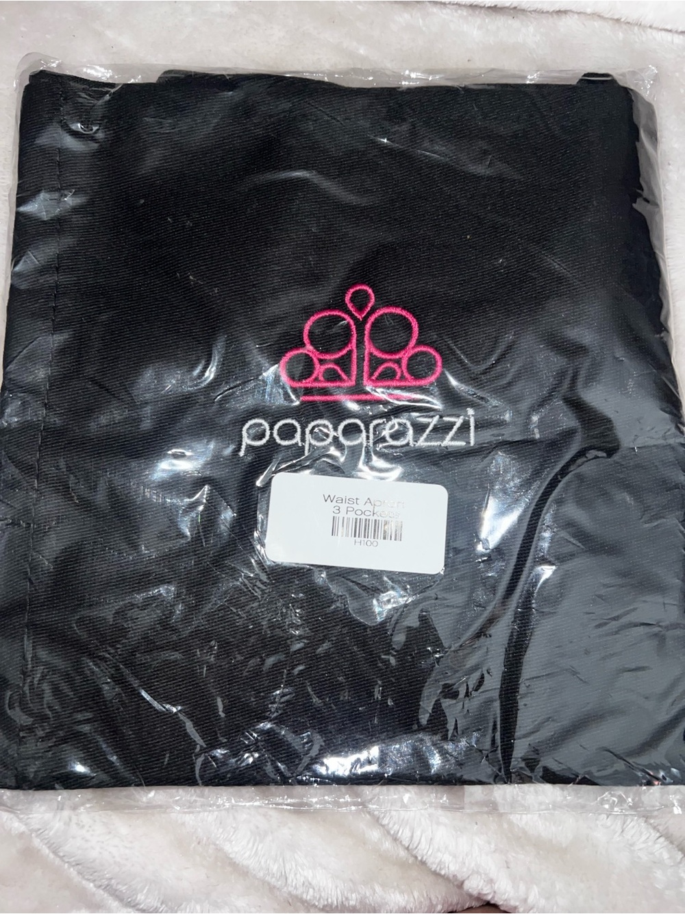 Paparazzi Black Waist Apron with Pink Logo Accent